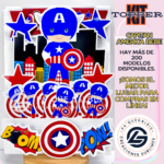 Kit Topper Capitan América Bebe #KIT-033
