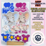Kit Topper Revelación Elefantes #KIT-181