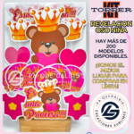 Kit Topper Revelación Oso NIÑA #KIT-185