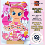 Kit Topper Revelación Es NIÑA #KIT-182