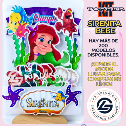 Kit Topper Sirena Bebe #KIT-191