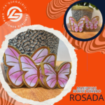 Mariposas Borde Dorado Rosadas #MBD-017