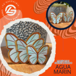Mariposas Borde Dorado Aguamarin #MBD-010