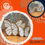 Mariposas Borde Dorado Blancas #MBD-002