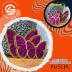 Mariposas Borde Dorado Fucsia #MBD-015