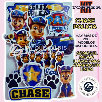 Kit Topper Paw Patrol Chase Policía #KIT-148