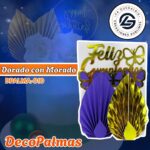 DecoPalma Dorado con Morado #DPALMA-010