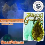 DecoPalma Dorado con Aguamarin #DPALMA-014