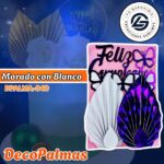 DecoPalma Morado con Blanco #DPALMA-040