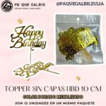 Topper sin Capa HBD 10CM Dorado #TSCHB10-001