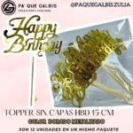 Topper Sin Capa HBD 15CM Dorado #TSCHB15-001