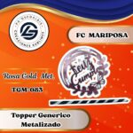 Topper Generico FC con Mariposas Rosa Gold #TGM-083