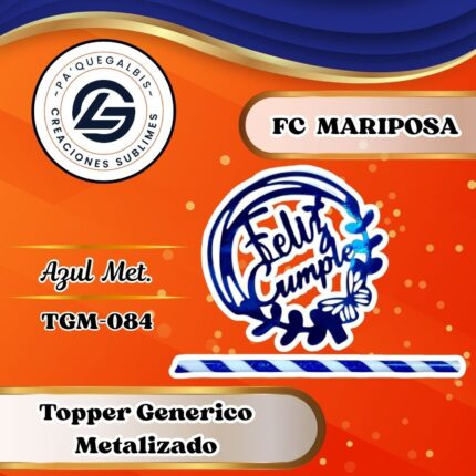 Topper Generico FC con Mariposas Azul #TGM-084