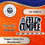 Topper Generico FC Torta Negro #TGM-058