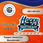 Topper Generico HBD Liston Turquesa #TGM-119