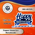 Topper Generico HBD Liston Azul #TGM-114