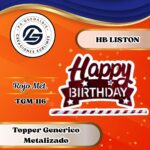Topper Generico HBD Liston Rojo #TGM-116