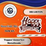Topper Generico HBD Liston Rosa Gold #TGM-113