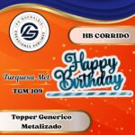Topper Generico HBD Corrido Turquesa #TGM-109