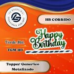 Topper Generico HBD Corrido Verde #TGM-110