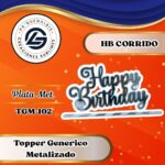 Topper Generico HBD Corrido Plateado #TGM-102
