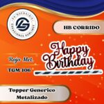 Topper Generico HBD Corrido Rojo #TGM-106