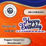 Topper Generico HBD Corrido Morado #TGM-107