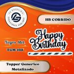 Topper Generico HBD Corrido Negro #TGM-108
