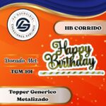 Topper Generico HBD Corrido Dorado # TGM-101