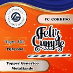 Topper Generico FC Corrido Negro #TGM-008