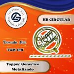 Topper Generico HBD Circular Dorado #TGM-091
