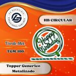 Topper Generico HBD Circular Verde #TGM-100