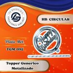 Topper Generico HBD Circular Plateado  #TGM-092