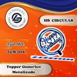 Topper Generico HBD Circular Azul #TGM-094