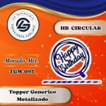 Topper Generico HBD Circular Morado #TGM-097