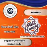 Topper Generico Rombo Rosa Gold #TGM-023