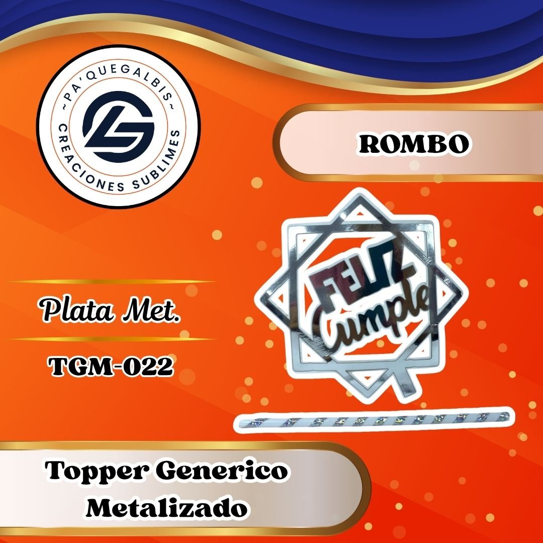 2025/05/1001108338.jpg Topper Generico Rombo Plateado ##TGM-022 - Imagen 1