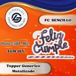 Topper Generico FC Sencillo Rosa Gold #TGM-013