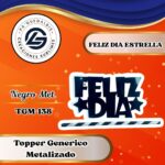 Topper genérico Feliz Día Estrella Negro #TGM-136