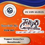 Topper Generico FC con Globos Rosa Gold #TGM-063