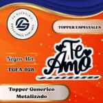 Topper Especial Te Amo Sencillo Negro #TGEA-028