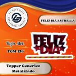 Topper Generico Feliz Día Estrella Rojo #TGM-136