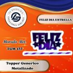 Topper Generico Feliz Día Estrella Morado #TGM-137