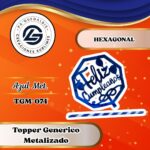 Topper Generico Hexagono con Globos Azul #TGM-074