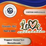 Topper Especial Love Corazón Dorado #TGEA-009