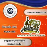 Topper Especial Aniversario Novios Dorado #TGE-061