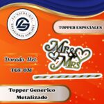 Topper Especial Mr & Mrs Letras Doradas #TGE-031