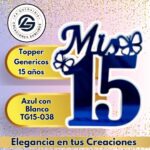 Topper Generico 15 años Azul con Blanco #TG15-038