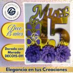 Deco 15 años Dorado con Morado #DECO15-011