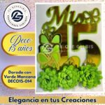 Deco 15 años Dorado con Verde Manzana #DECO15-014